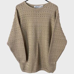 Vintage A Knitch Above Knitted Crewneck Sweater Tan Women's Size Large